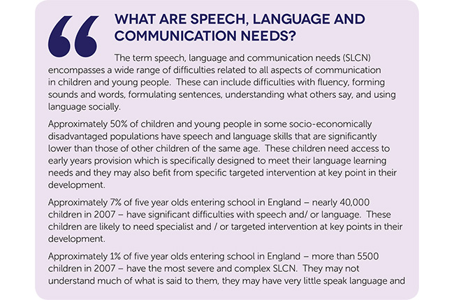explain how speech language and communication skills
